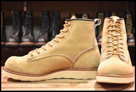 【7D 美品 15年】レッドウィング 2925 ラインマン キャメルララミー スエード ラフアウト 編み上げ LTT ブーツ redwing HOPESMORE