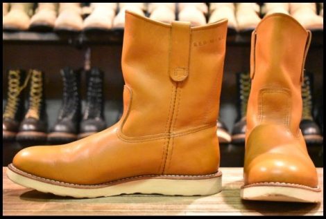 【9E 良品 11年】レッドウィング 9866 ゴールドラセット ペコス 茶 プルオン クッションソール ブーツ redwing pecos HOPESMORE