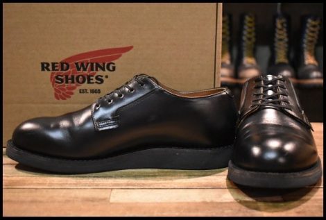 【7D 箱付 美品 24年】レッドウィング 101 ポストマン シューズ 黒 ブラック シャパラル 短靴 ローカット ブーツ redwing HOPESMORE
