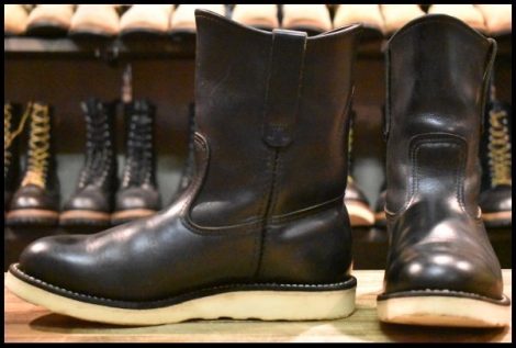 【7E 良品 07年】レッドウィング 8169 ペコス 黒 ブラッククローム プルオン クッションソール ブーツ redwing pecos HOPESMORE