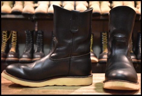 【8.5E 良品 羽タグ 97年】レッドウィング 8169 ペコス 黒 ブラッククローム プルオン ブーツ redwing pecos HOPESMORE