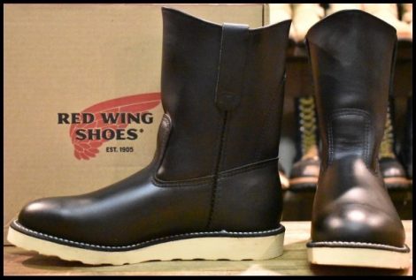 【8E 箱付 未使用 18年】レッドウィング 8169 ペコス 黒 ブラッククローム クッションソール プルオン ブーツ redwing pecos HOPESMORE