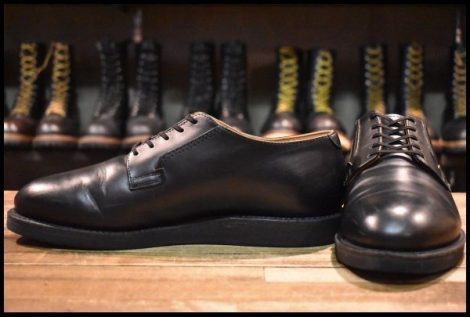 【9D 美品 18年】レッドウィング 101 ポストマン シューズ 黒 ブラック シャパラル ローカット 短靴 編み上げ ブーツ redwing HOPESMORE