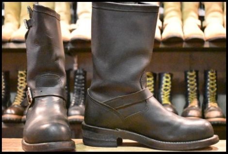 【7.5E 良品 白タグ】Chippewa チペワ エンジニア 27863 黒 ブラック スチールトゥ 11インチハイト ブーツ 2268 HOPESMORE