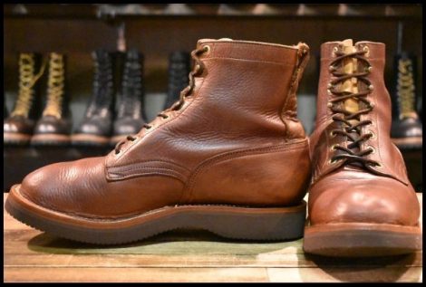 【9.5E 良品】GRIZZLY BOOTS グリズリーブーツ BLACK BEAR ブラックベア 茶 ブラウン 茶 ビブラム2060 編み上げ ブーツ HOPESMORE