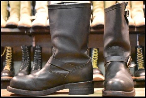 【7.5E 良品 白タグ】Chippewa チペワ エンジニア 27863 黒 ブラック スチールトゥ 11インチハイト ブーツ 2268 HOPESMORE