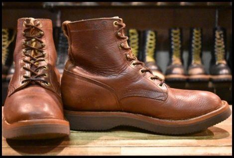 【9.5E 良品】GRIZZLY BOOTS グリズリーブーツ BLACK BEAR ブラックベア 茶 ブラウン 茶 ビブラム2060 編み上げ ブーツ HOPESMORE