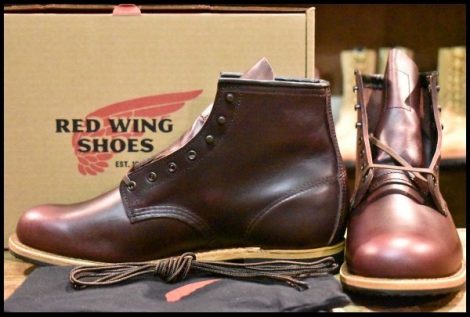 【9.5D 箱付 未使用 24年】レッドウィング 9419 ベックマン ブラックチェリー エクスカリバー プレーントゥ ブーツ redwing HOPESMORE