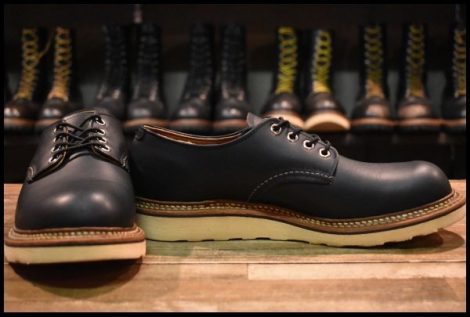【8D 美品 13年】レッドウィング 8002 オックスフォード 黒 ブラック プレーントゥ ローカット 短靴 ブーツ redwing HOPESMORE