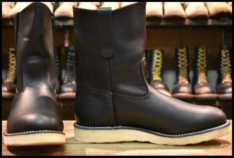 【8E 箱付 美品 09年】レッドウィング 8169 ペコス 黒 ブラッククローム プルオン クッションソール ブーツ redwing pecos HOPESMORE