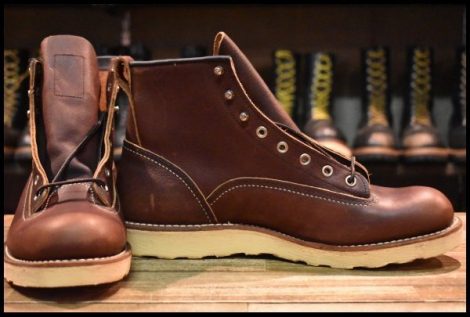 【9.5D 箱付 未使用 11年】レッドウィング 2906 ラインマン 茶 ダーク ブラウン ブライヤーオイルスリック ブーツ redwing HOPESMORE