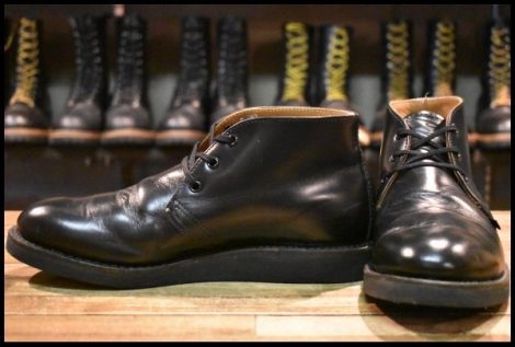 【7D 良品 11年】レッドウィング 9196 ポストマン チャッカ 黒 ブラック シャパラル 短靴 編み上げ ブーツ redwing HOPESMORE