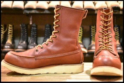 【8.5D 良品 犬タグ 97年】レッドウィング 8877 ロング アイリッシュセッター 赤茶 オロラセット モックトゥ ブーツ redwing HOPESMORE