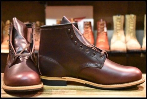 【9.5D 箱付 未使用 24年】レッドウィング 9419 ベックマン ブラックチェリー エクスカリバー プレーントゥ ブーツ redwing HOPESMORE