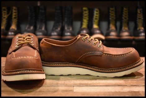 【8D 箱付 美品 18年】レッドウィング 8095 オックスフォード 茶 ブラウン モックトゥ ラフ＆タフ ローカット ブーツ redwing HOPESMORE