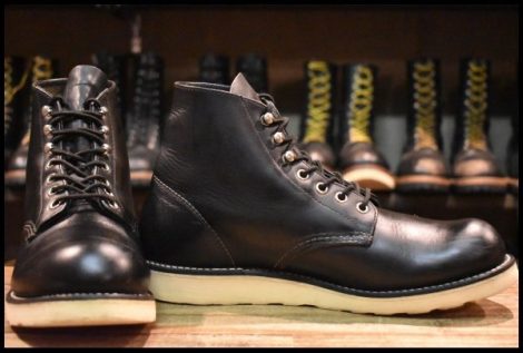 【8.5D 良品 17年】レッドウィング 8165 アイリッシュセッター 黒 ブラッククローム プレーントゥ 編み上げ ブーツ redwing HOPESMORE