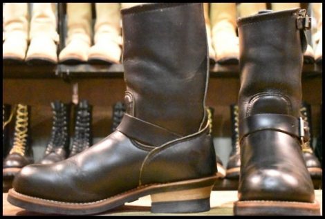 【7.5D 良品 PT91プリント 94年】レッドウィング 2268 エンジニア ブラッククローム スチールトゥ プルオン ブーツ redwing HOPESMORE