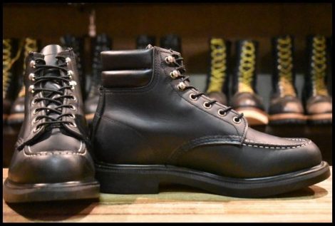 【7.5D 良品 11年】レッドウィング 8133 スーパーソール 黒 ブラッククローム モック 編み上げ レースアップ ブーツ redwing HOPESMORE