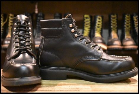 【8E 良品 羽タグ】レッドウィング 8133 スーパーソール 黒 ブラッククローム モックトゥ レースアップ ブーツ redwing HOPESMORE