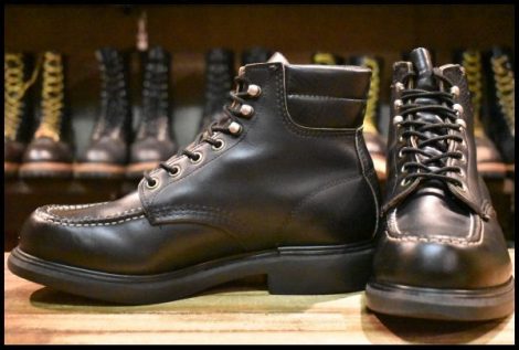 【8E 良品 羽タグ】レッドウィング 8133 スーパーソール 黒 ブラッククローム モックトゥ レースアップ ブーツ redwing HOPESMORE