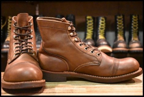 【7D 箱付 良品 11年】レッドウィング 8111 アイアンレンジ 茶 アンバー ハーネス キャップトゥ レースアップ ブーツ redwing HOPESMORE