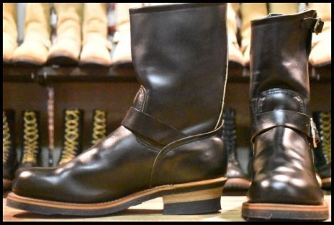 【9.5D 美品 PT99刺繍】レッドウィング 8270 ナイフポケット エンジニア ブラック 黒 スチールトゥ ブーツ redwing HOPESMORE