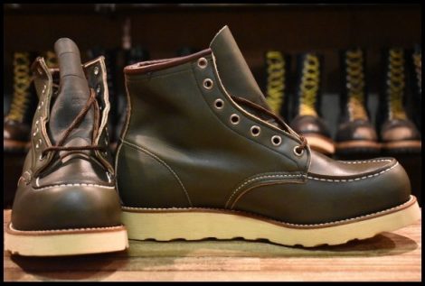 【8.5E DEAD 犬タグ 98年】レッドウィング 8180 アイリッシュセッター 緑 カンガタン グリーン レースアップ ブーツ redwing HOPESMORE