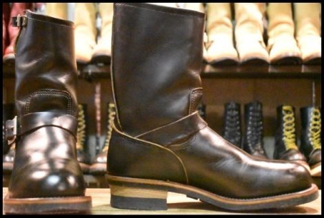 【9D 美品 PT91プリント】レッドウィング 2268 エンジニア ブラッククローム スチールトゥ プルオン ブーツ redwing HOPESMORE