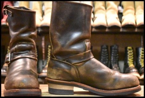 【8.5D 良品 PT91プリント 93年12月刻印】レッドウィング 2268 エンジニア 黒 ブラッククローム スチールトゥ ブーツ redwing HOPESMORE