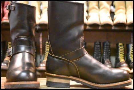 【8.5D 美品 PT91プリント 95年】レッドウィング 2268 エンジニア ブーツ 黒 ブラック クローム スチールトゥ redwing HOPESMORE