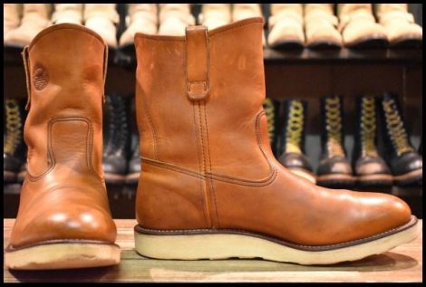 【9.5D 良品 犬刻印 緑犬タグ 97年】レッドウィング 866 ペコス 赤茶 オロイジナル クッションソール ブーツ redwing pecos HOPESMORE