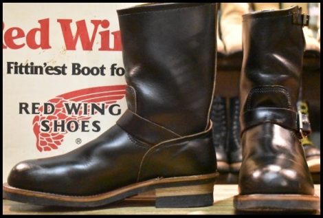 【9D 美品 PT91プリント】レッドウィング 2268 エンジニア ブラッククローム スチールトゥ プルオン ブーツ redwing HOPESMORE