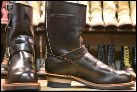 【9.5D 美品 PT99刺繍】レッドウィング 8270 ナイフポケット エンジニア ブラック 黒 スチールトゥ ブーツ redwing HOPESMORE