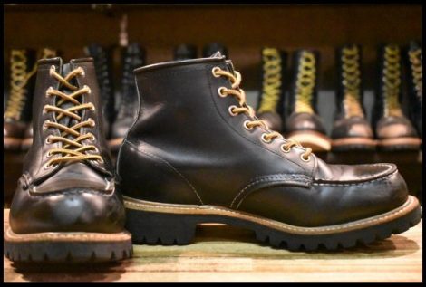 【8E 良品 犬タグ】レッドウィング 8176 ビブラム アイリッシュセッター 黒 ブラッククローム 編み上げ ブーツ redwing HOPESMORE