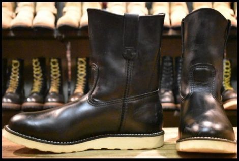 【9E 良品 11年】レッドウィング 8169 ペコス 黒 ブラッククローム プルオン ブーツ redwing pecos HOPESMORE