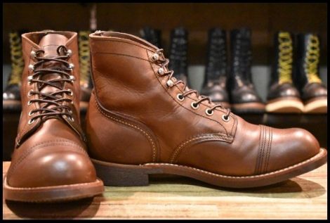 【8.5D 美品 21年】レッドウィング 8111 アイアンレンジ 茶 アンバー ハーネス キャップトゥ レースアップ ブーツ redwing HOPESMORE