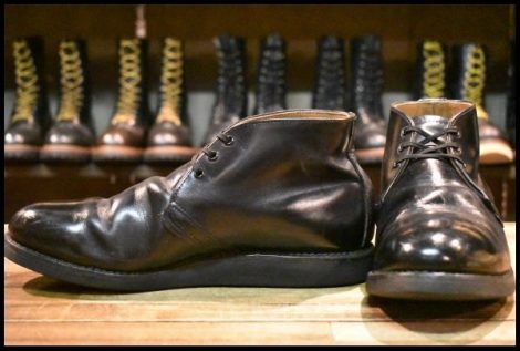 【9D 良品 旧羽タグ 95年】レッドウィング 9196 ポストマン チャッカ 黒 ブラック シャパラル 短靴 編み上げ ブーツ redwing HOPESMORE