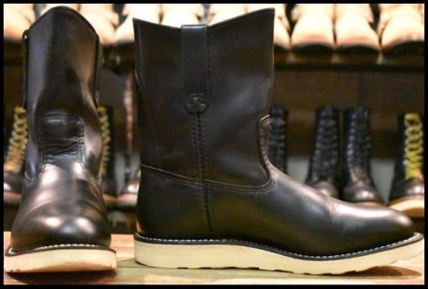 【8E 良品 18年】レッドウィング 8169 ペコス 黒 ブラッククローム プルオン クッションソール ブーツ redwing pecos HOPESMORE