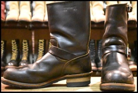 【8D 良品 PT91プリント 94年02月刻印】レッドウィング 2268 エンジニア 黒 ブラッククローム スチールトゥ ブーツ redwing HOPESMORE