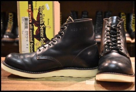 【9D 箱付 良品 12年】レッドウィング 9870 アイリッシュセッター クローンダイク 黒 プレーントゥ 編み上げ ブーツ redwing HOPESMORE
