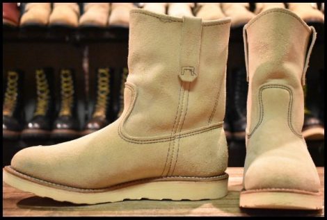 【8.5E 美品 08年】レッドウィング 8168 スエード ペコス ホーソーン アビレーン ラフアウト ベージュ ブーツ redwing pecos HOPESMORE