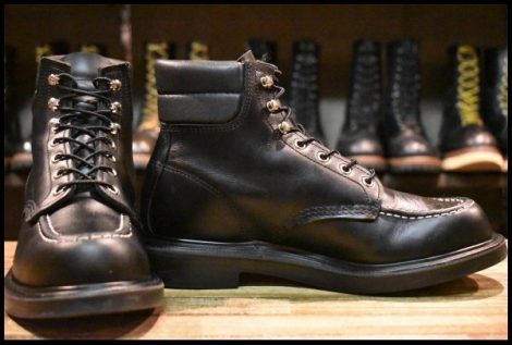 【7.5E 箱付 美品 23年】レッドウィング 8133 スーパーソール 黒 ブラッククローム モックトゥ レースアップ ブーツ redwing HOPESMORE