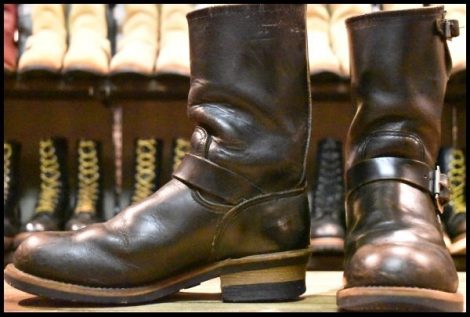 【7D 良品 PT91プリント 94年01月刻印】レッドウィング 2268 エンジニア 黒 ブラッククローム スチールトゥ ブーツ redwing HOPESMORE