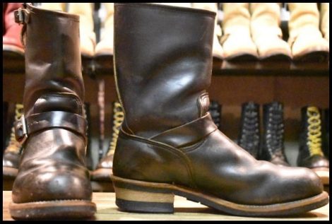 【8D 良品 PT91プリント 94年02月刻印】レッドウィング 2268 エンジニア 黒 ブラッククローム スチールトゥ ブーツ redwing HOPESMORE