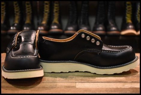 【6.5D DEAD 羽タグ】レッドウィング 8106 オックスフォード 黒 ブラッククローム モックトゥ 短靴 ブーツ redwing HOPESMORE