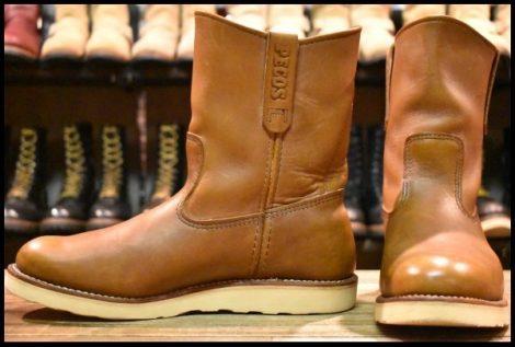 【9.5E 良品 09年】レッドウィング 866 ペコス 茶 オロイジナル ブラウン プルオン ブーツ redwing pecos HOPESMORE