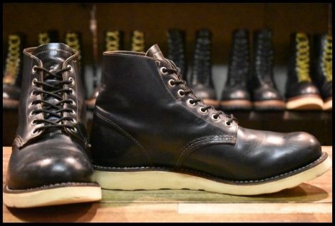 【9D 箱付 良品 12年】レッドウィング 9870 アイリッシュセッター クローンダイク 黒 プレーントゥ 編み上げ ブーツ redwing HOPESMORE