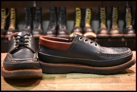 【7.5E 箱付 良品】RUSSELL MOCCASIN ラッセルモカシン オックスフォード ネイビークロムエクセル ダブルモカシン 短靴 ブーツ HOPESMORE