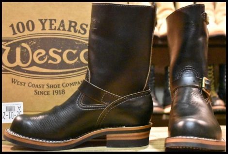 【9E 箱付 未使用 24年】WESCO ウエスコ カスタムボス ブラックホースハイド 黒 9インチ ビブラム430シングル ブーツ BOSS HOPESMORE