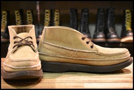 【7E 良品】RUSSELL MOCCASIN ラッセルモカシン スポーティングクレーチャッカ ダブルモカシン ララミースエード 短靴 ブーツ HOPESMORE